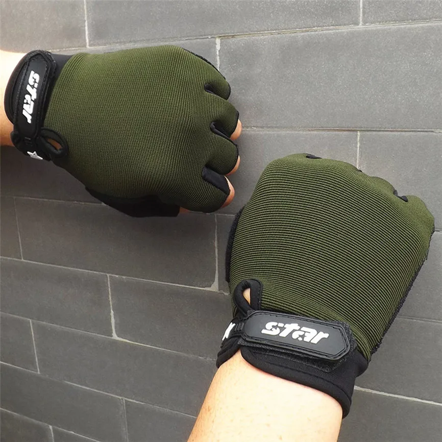 Велосипедные перчатки с половинным пальцем Como Slip Тактические Фитнес спортивные перчатки для езды мотобайк, велосипед, велотренажер перчатки для мужчин и женщин - Цвет: Army Green