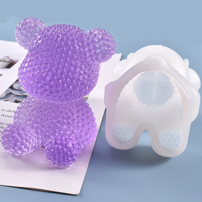 

DIY Кристалл эпоксидная смола, форма 3D Мишка со стразами украшения Литье силиконовая форма 1XCA