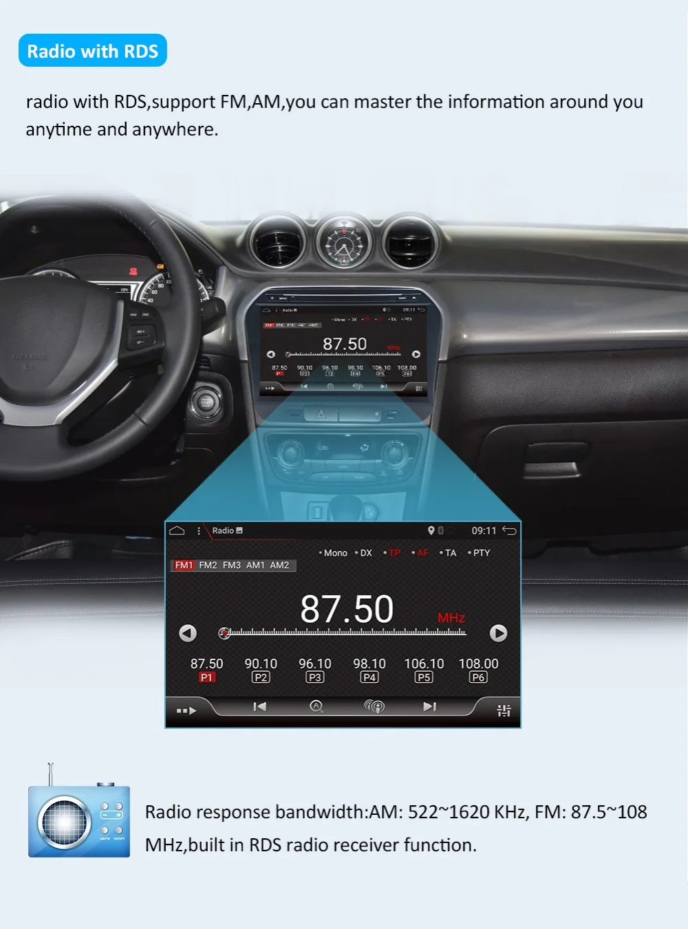 Excellent Bosion 2G+32G Android 9.0 Car DVD Player For Suzuki Vitara Radio Bluetooth 3/4G WiFi SWC 2 din car radio GPS Navigation System 12