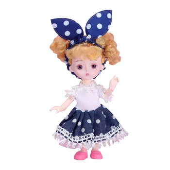 

16cm Kawaii BJD Toys 13 Movable Jointed BJD Dolls Girls Fashion Princess Toys Pretend Play Toys Kids Birthday Gift Accessories