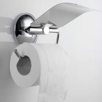 

Firm Structure Bath Supplies Strong Suction Cup Toilet Paper Holder Durable Hanger Stainless Steel Wall Mounted