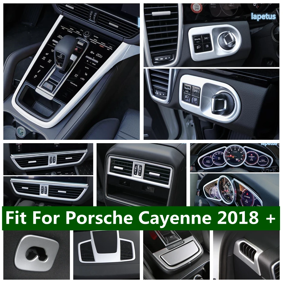 Matte Latch Hook Gear Box Display Strumento Center Control Posacenere Air Ac Panel Cover Trim Fit For Porsche Cayenne 2018 - 2023