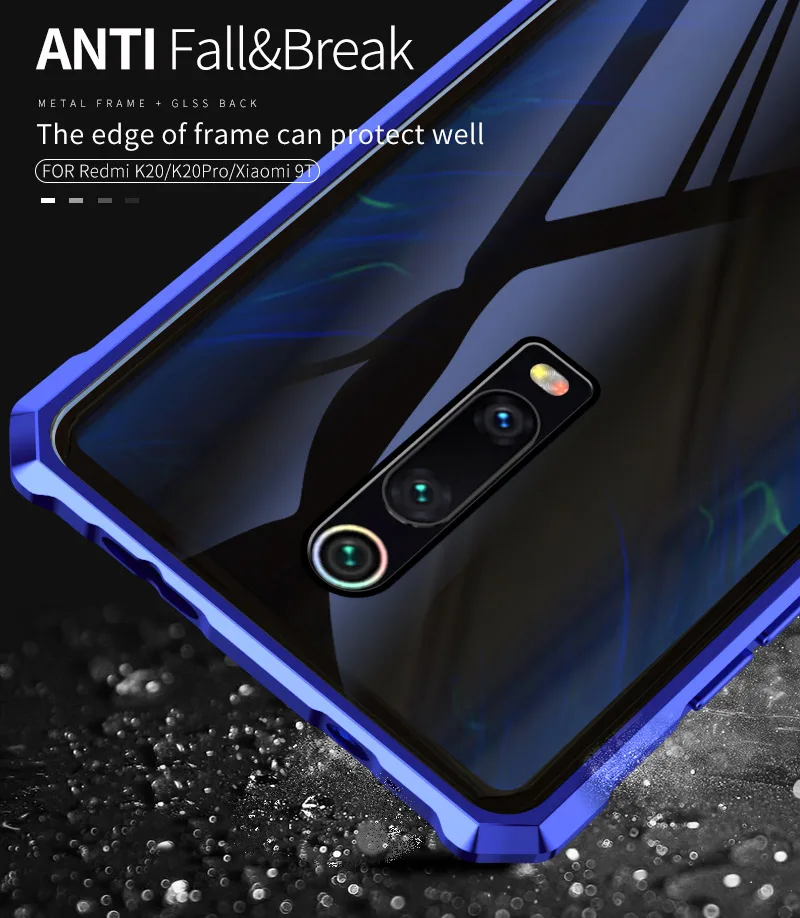 Для Xiao mi Red mi K20 Pro Case mi 9T металлический бампер алюминиевая рамка со стеклянной задней крышкой чехол для Xiaomi mi 9T Red mi K20 Pro