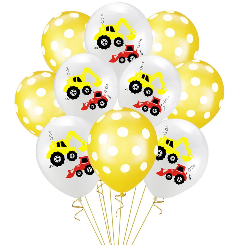 Трансграничной для 12-дюймовый Цвет Экскаватор Резиновые воздушные шары инженерный транспорт тематическая вечеринка на день рождения аксессуары украшения Decorat