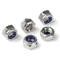 170PCS M3 M4 M5 M6 M8 M10 M12 304 Stainless Steel Hexagon Nylon Lock Nuts Set Furniture Bolts Kit1
