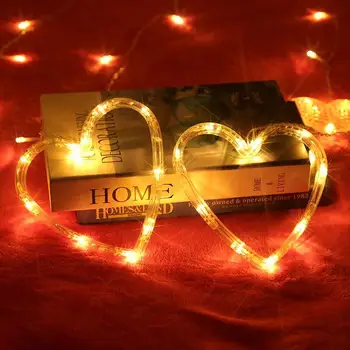 

Super Bright Fairy String Light Heart Shape 8 Modes Outdoor Christmas Lights Decoration Lamp String Curtain Lamp 2.5M 220V Home