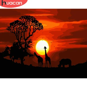 

HUACAN DIY Pictures By Number Deer Kits Painting By Numbers Animal Drawing On Canvas Hand Painted Picture Art Gift Home Decor