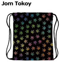 JomTokoy, модный Дамский рюкзак со стягивающим шнуром, с принтом листьев дерева, для путешествий, мягкая женская сумка со шнурком, сумки skd29076