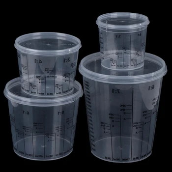 

1pc Automotive Special Paint Scale Cup (385ML/750ML/1400ML/2300ML) Paint Cup Measuring Cup Paint Tank SURER CUP With Cover