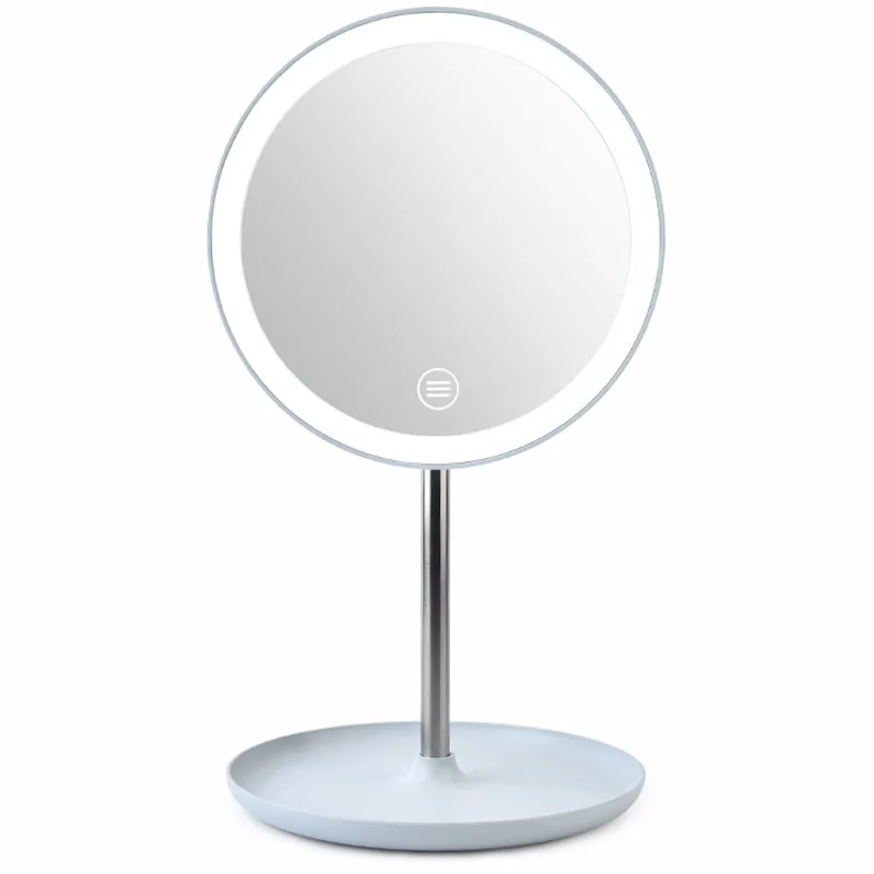 LED Make-up Mirror Light Included round Plates Fill Light Mirror Desktop Shining Storage Mirror Students Dormitory Gift Online C