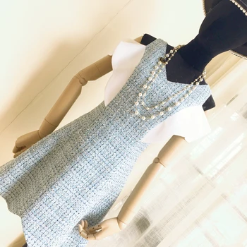 

New Hepburn Little Fragrance Show Shoulder Shoulder Lotus Leaf Edge Dress Slim Banquet Dress