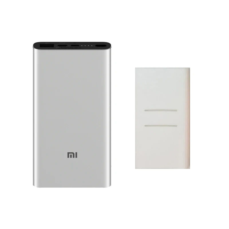 Xiaomi Mi внешний аккумулятор 10000 мА/ч 3 двухсторонняя Быстрая зарядка USB-C Двойной вход двойной выход PLM12ZM 10000 мА/ч внешний аккумулятор для iPhone - Цвет: Silver add White