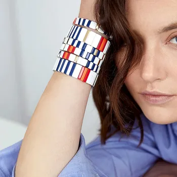 

Bracelets Men Tile Bracelet Men's Jewelry Women Fashion LOVE Letter Bangles Enamel Gold Beads Pulseras Mujer Gifts