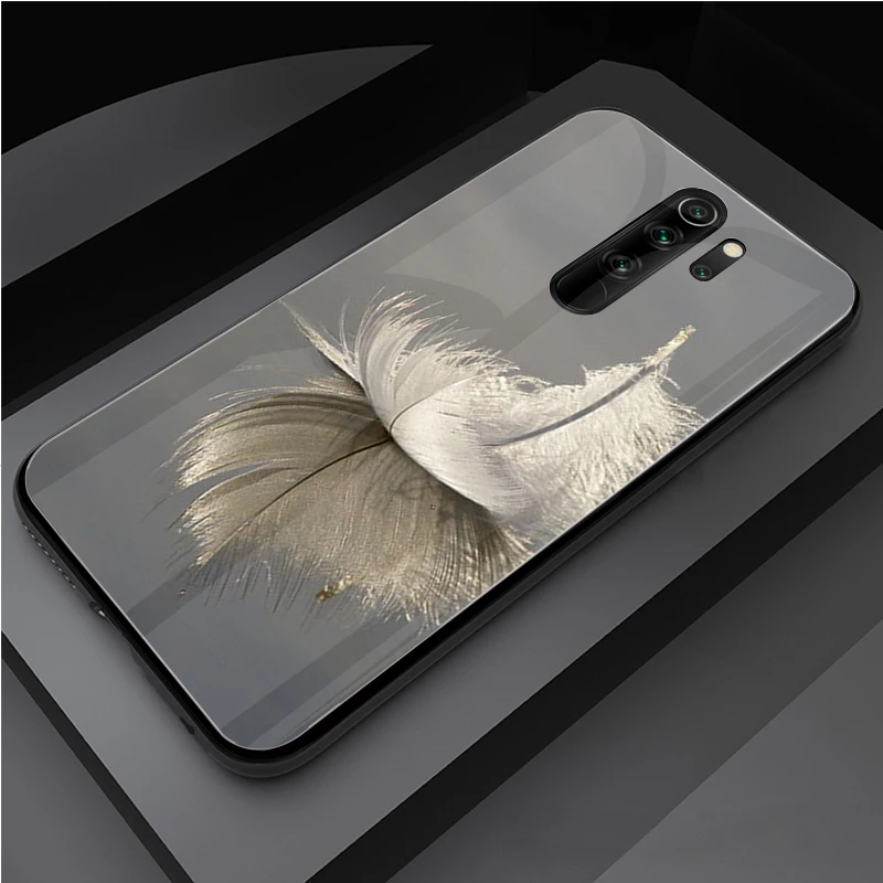 leather case for xiaomi Dandelion flower Tempered Glass Phone Case For Redmi Note 5 6 7 8 9 Pro Note8T Note9S Redmi8 9 Cover Shell xiaomi leather case custom Cases For Xiaomi