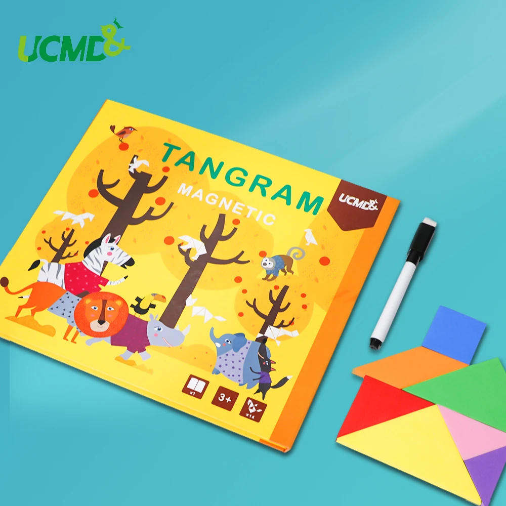Магнитные 3D головоломки EVA Tangram игра Монтессори Обучающие Настольные игры для