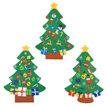 Войлочная Рождественская елка с орнаментом, детские новогодние игрушки для малышей, DIY ремесло, искусственные елки, рождественские украшения для дома