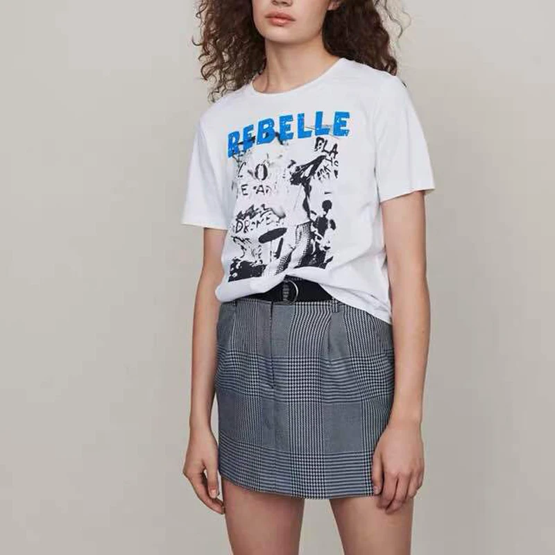 

2019 Autumn / Winter Rock / Roll Character Prints Round Neck Short-sleeved T-shirt