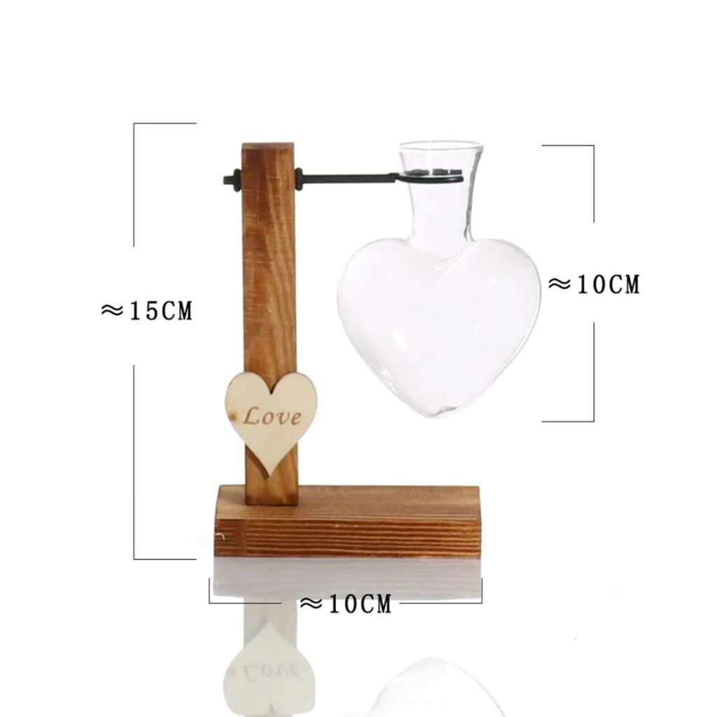 Glass Vase with Wooden Stand, Nice Decorative Crafts in the Bedroom, Living Room, Office, etc.