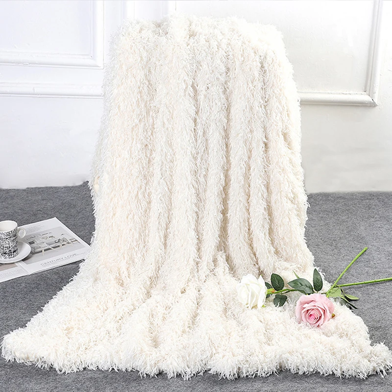 

2019 Super Soft Warm Shaggy Decorative Background Blanket Long Shaggy Fuzzy Elegant Cozy With Fluffy Bed Sofa Bedspread Sheet