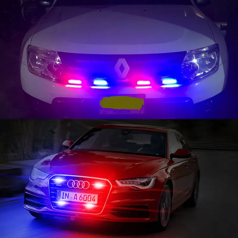 Scheinwerfer blinkt Auto Polizei Warnlampe Auto DRL Licht Flash Stop Licht  LED Strobe Bremslicht