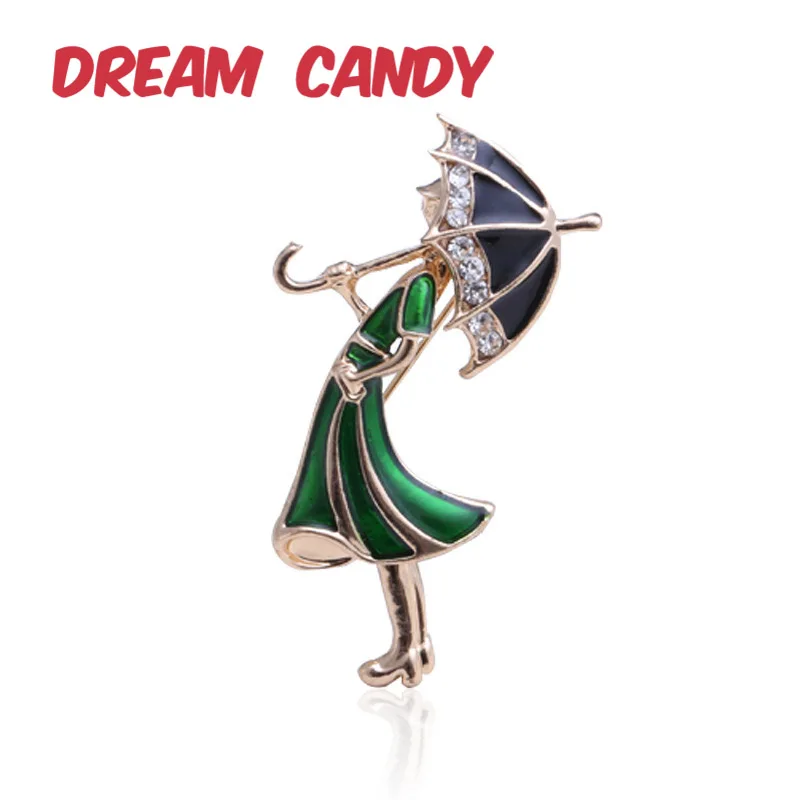Брошь в виде зонтика Dream Candy простая брошь с дизайном девочка для женщин 2 цвета