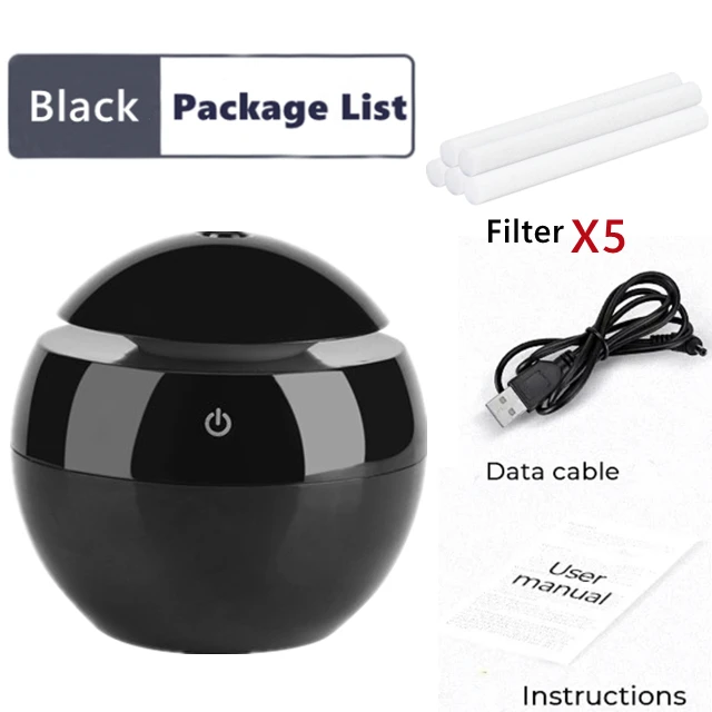 Air Humidifier Ultrasonic USB Aroma Diffuser Wood Grain LED Night Light Electric Essential Oil Diffuser Aromatherapy Bedroom filterX5