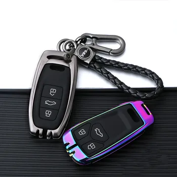 

Galvanized Alloy Auto Car Styling Key Case For Audi A1 A3 A4 A5 Q7 A6 C5 C6 Car Holder Shell Remote Cover Car-Styling keychain