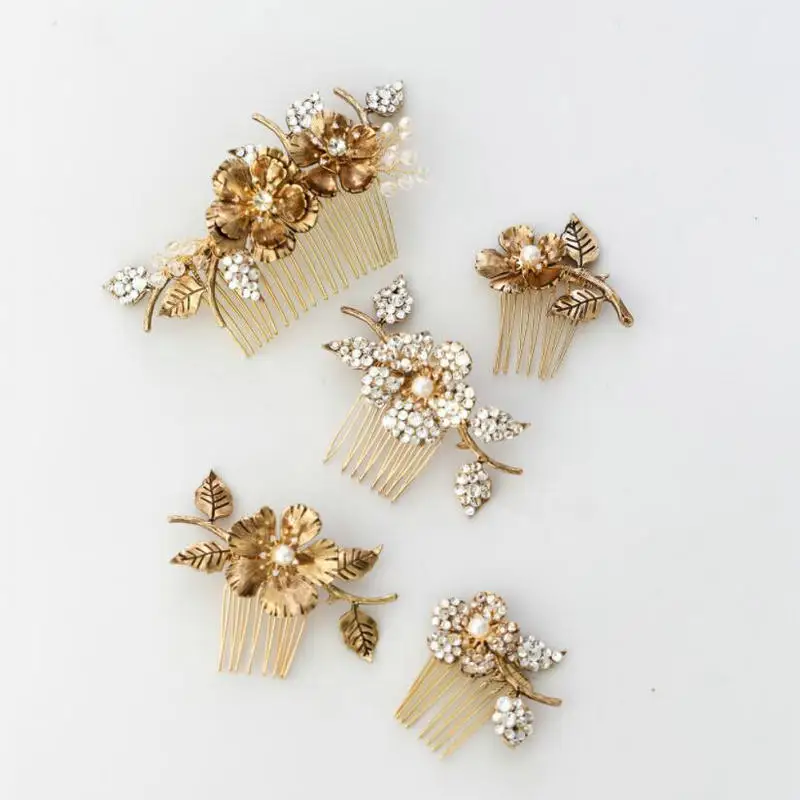 Винтажный Римский стиль розы цветы свадебные расческа для волос блестящая расческа со стразами свадебная прическа аксессуары