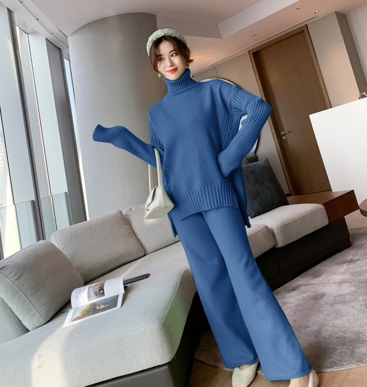 Sweater-Set-Women-Winter-Knitted-Suits-2-Piece-Set-Soild-Turtleneck-Sweater-Loose-Trousers-Office-Lady(6)