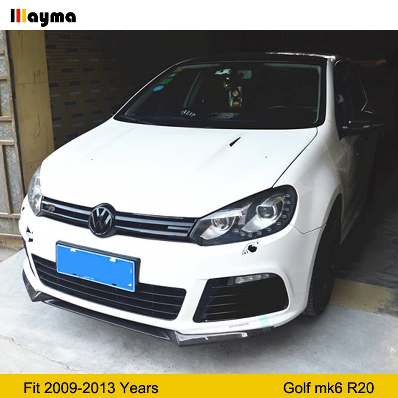 Golf 6 R20 БНР Стиль углеродного волокна передний бампер спойлер для Volkswagen юбка VW Mk6 3