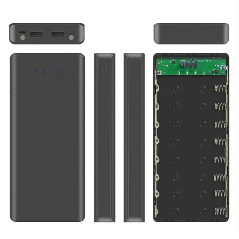 Новый держатель для аккумуляторов 8*18650 двойной USB внешний аккумулятор мобильный