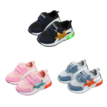 

LED Baby Shoes 2018 Fashion Lights Soft Baby Girls Shoes First Walkers Movement LED Baby Boy Shoes Spring Classic Cotton