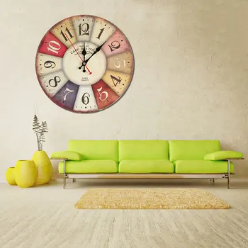 

30cm Retro Wood Wall Clock DIY Big Ben Stickers Clock Modern Design European Style Wall Clock for Living Room Bedroom Home Decor