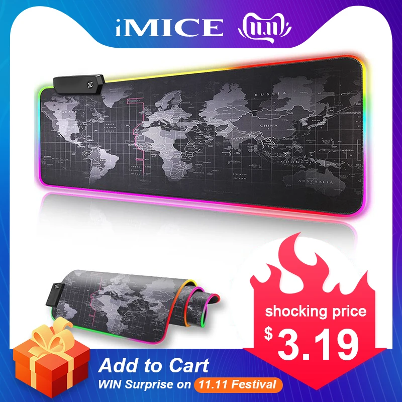 

Gaming Mouse Pad Large Mousepad RGB Computer Mouse Pad Gamer Mause Pad Desk Backlit Mat xxl Keyboard Pads Backlight Mauspad