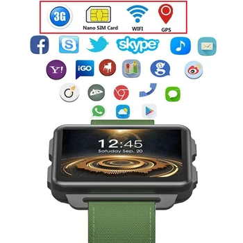 

DM99 GPS Smart Watch MTK6580 Android 5.1 Smartwatch 2.2'' Screen 1200Mah Battery 1GB+16GB Wifi 3G Independent For iphone huawei