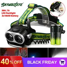 SKYWOLFEYE XML T6 светодиодный налобный светильник на голову 1000Lm USB Перезаряжаемый масштабируемый наружный налобный светильник+ аккумулятор 18650 и usb-кабель