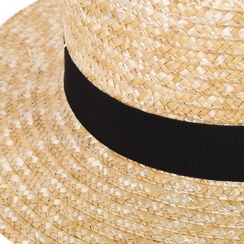 Holiday Straw Hat UV Protection Beach Sunproof Boater Sailor Travel Summer Wide Brim Fashion Casual Unisex Adult
