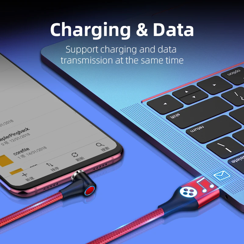 Новый 3а электромагнитный локоть USB Micro type C кабель для iPhone XR samsung планшетного ПК