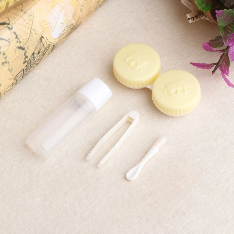 Мультфильм ПУ контактные линзы коробка держатель Контейнер для хранения портативный аксессуары 094B