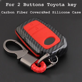 

Carbon For Toyota Hilux Fortuner Land Cruiser Camry Coralla Crown RAV4 Highlander key fob case cover shell bag house wallet