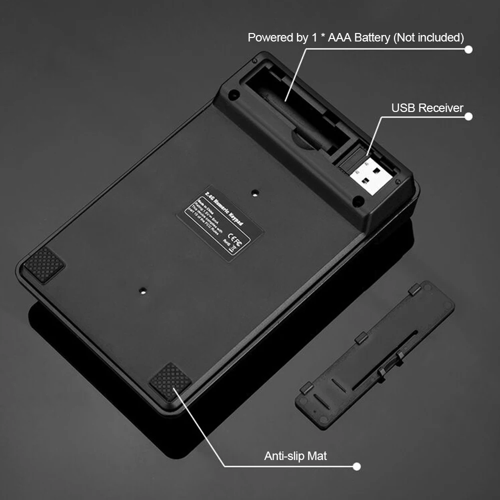 2 4 ГГц Беспроводной цифровая клавиатура Механическая 19 клавиш w/usb ресивер воды