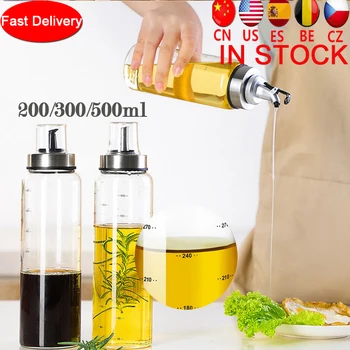 

200/300/500ml Cooking Seasoning Bottle Dispenser Sauce Bottle Glass Storage Bottles Oil And Vinegar Kitchen Tools Accessories