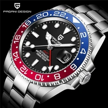 Часы PAGANI DESIGN с сапфировым стеклом, 40 мм, Керамические механические часы GMT, 100 м, водонепроницаемые классические модные Роскошные автоматиче...
