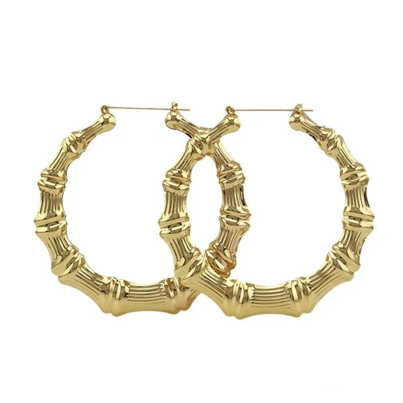 

Big Round Earring Bamboo Hoop Earrings Hip Hop Punk Large Exaggerated For Women Free Shipping