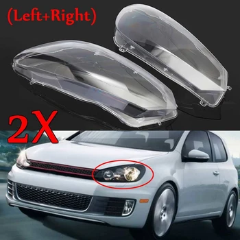 

2Pcs Car Clear Headlight Head Light Lamp Lenses Dust Cover Shell Plastic For V w For Volkswagen Golf 6 2010-2014 Front Head Ligh