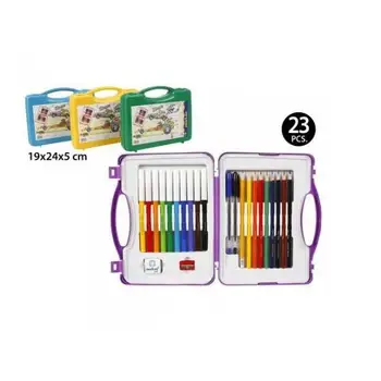 

Briefcase school with 23 items 24x18 cm.-Colores assorted