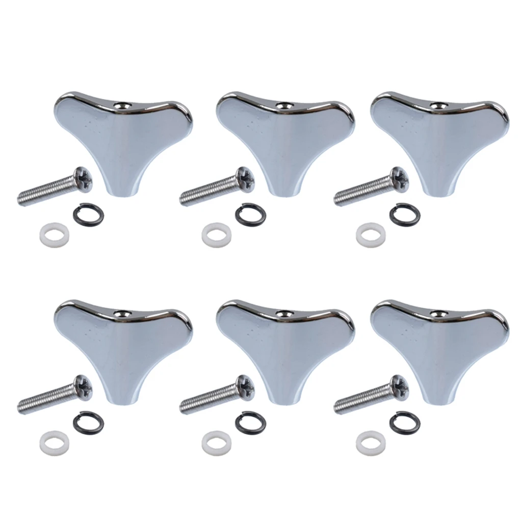6 Pack 4 String Bass Tuners Tuning Pegs Machine Head Button Knobs for PB JB Bass Parts