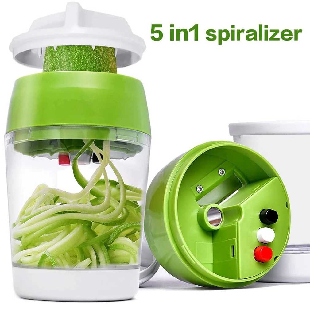 Portable Vegetable Rotate Spiralizer Handheld Slicer Peeler Kitchen Gadget