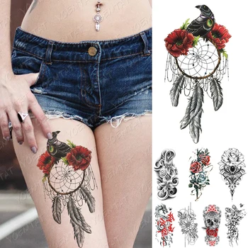 

Waterproof Temporary Tattoo Sticker Bird Circus Flower Flash Tattoos Dragon Skull Body Art Arm Fake Sleeve Tatoo Women Men