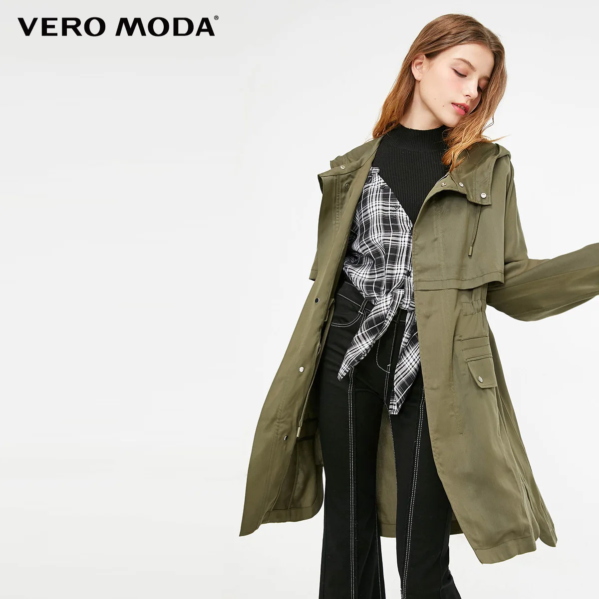 Vero Moda женское свободное повседневное пальто с капюшоном | 319121510 - Цвет: E05 Safari